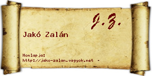 Jakó Zalán névjegykártya